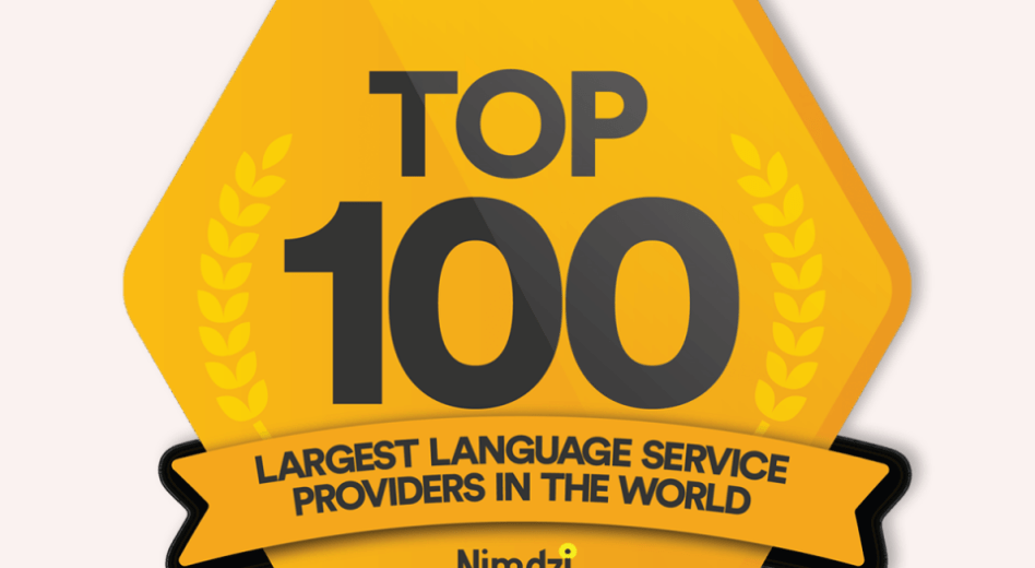 We are in the Nimdzi 100 ranking of the largest Language Services Providers in the world
